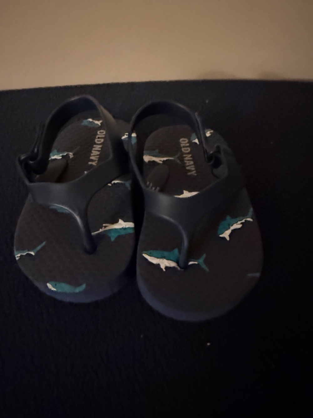 Old Navy Dark Blue Shark Print Toddler Sandals